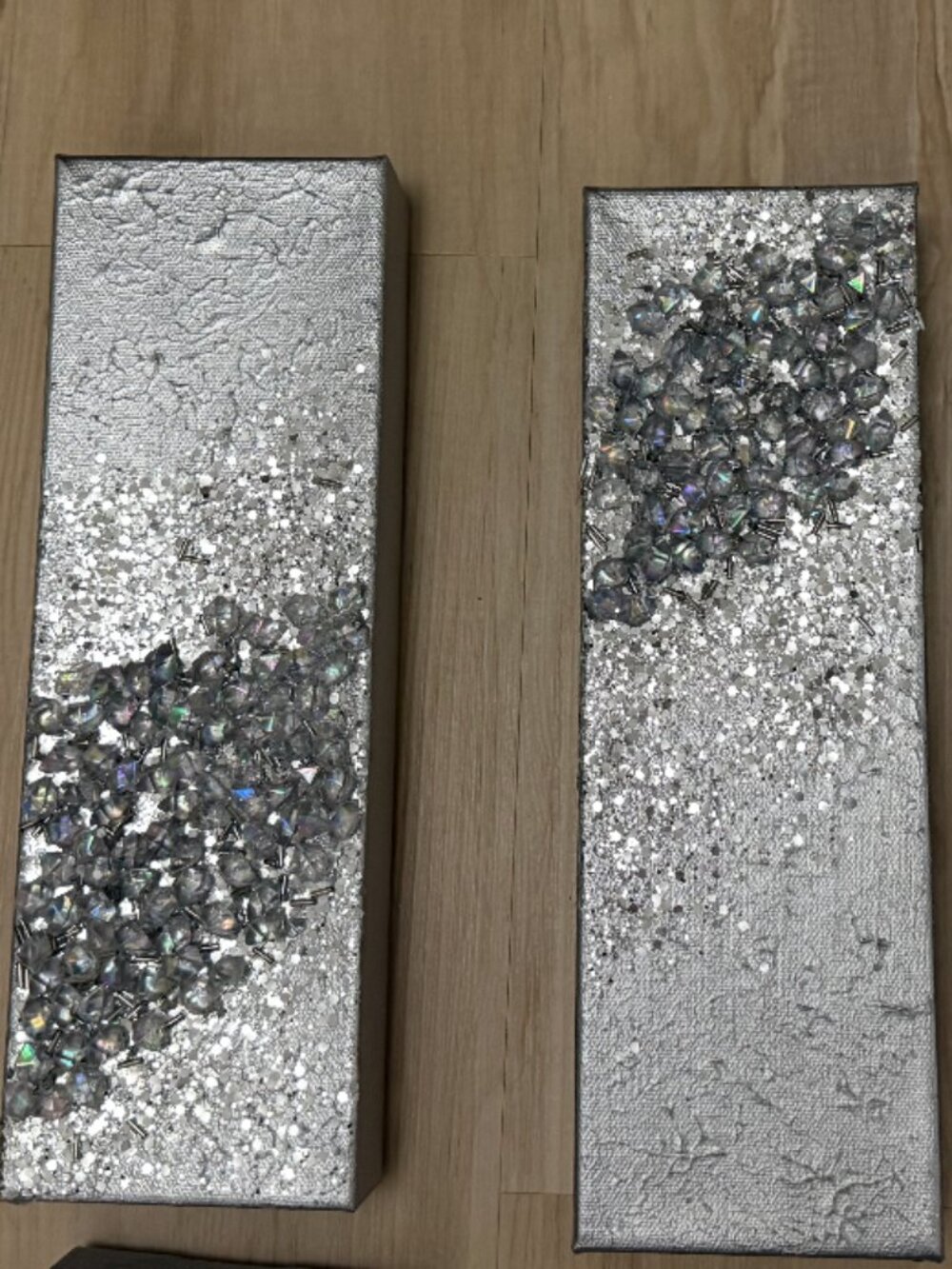 Silver Glitter Glass Painting Set